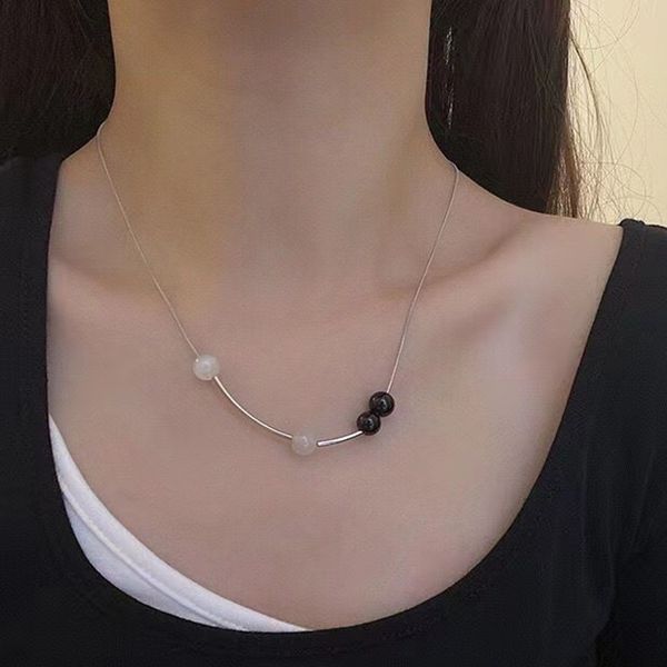 vintage round beads necklace for women minimalist titanium steel beaded choker necklace ladies collar clavicle chain, Golden;silver
vintage round beads necklace for women minimalist titanium steel beaded choker necklace ladies collar clavicle chain, Golden;silver