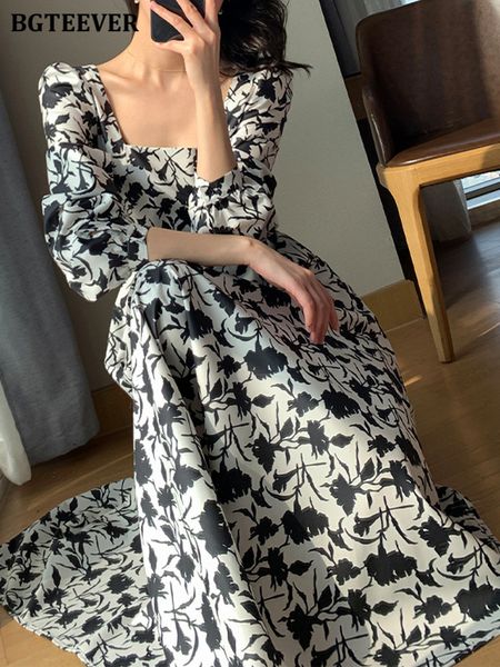 bgteever vintage square collar ladies printed dress long sleeve slim waist female a-line dress 2022 spring elegant vestidos, Black;gray
bgteever vintage square collar ladies printed dress long sleeve slim waist female a-line dress 2022 spring elegant vestidos, Black;gray