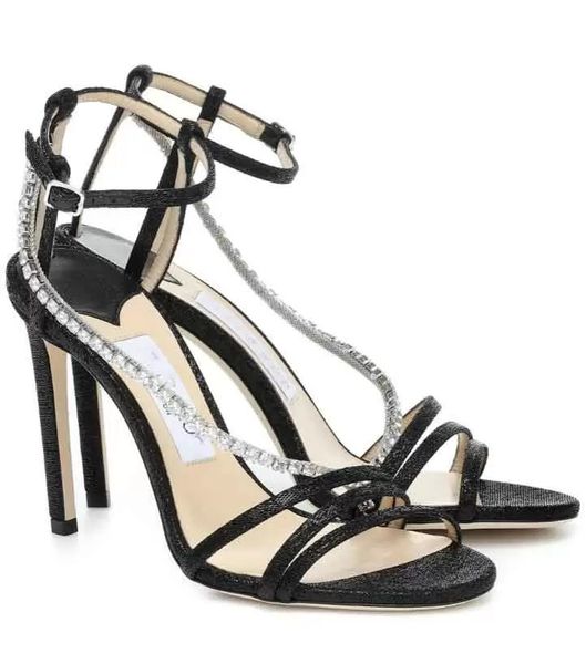 summer thaia sandal crystal chain strap suede leather women sandalias mujer lady high heels dress party wedding walking shoes, Black
summer thaia sandal crystal chain strap suede leather women sandalias mujer lady high heels dress party wedding walking shoes, Black