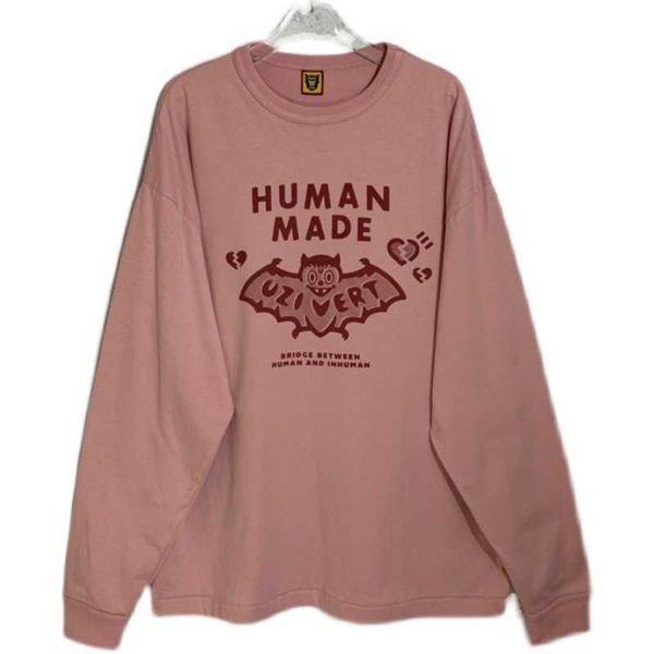 men's hoodies human made pink white long sleeved t-shirt bat uzi vert japanese fashion brand male and female students, Black
men's hoodies human made pink white long sleeved t-shirt bat uzi vert japanese fashion brand male and female students, Black