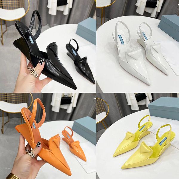 wedge sandal women pointed toe pumps patent leather pumps straps designer sandals catwalk spring shoes, Black
wedge sandal women pointed toe pumps patent leather pumps straps designer sandals catwalk spring shoes, Black
