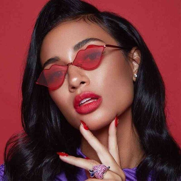 designer cycle luxurious fashion sunglasses for woman mens new red metal super small frame glasses wavy lip shaped, White;black
designer cycle luxurious fashion sunglasses for woman mens new red metal super small frame glasses wavy lip shaped, White;black