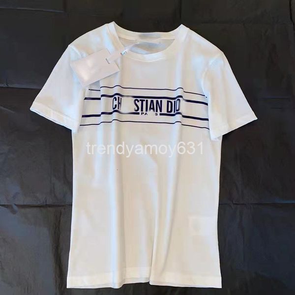 women's t-shirt spring and summer youth stripe letter printing leisure knitting literature art digital commuting short sleeve round nec, White
women's t-shirt spring and summer youth stripe letter printing leisure knitting literature art digital commuting short sleeve round nec, White
