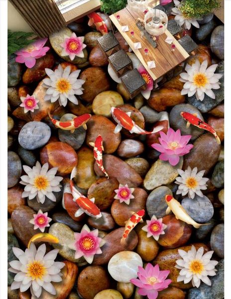 custom p flooring wallpaper 3d wall stickers modern lotus fish stone 3d floor three-dimensional painting walls papers home decoration
custom p flooring wallpaper 3d wall stickers modern lotus fish stone 3d floor three-dimensional painting walls papers home decoration