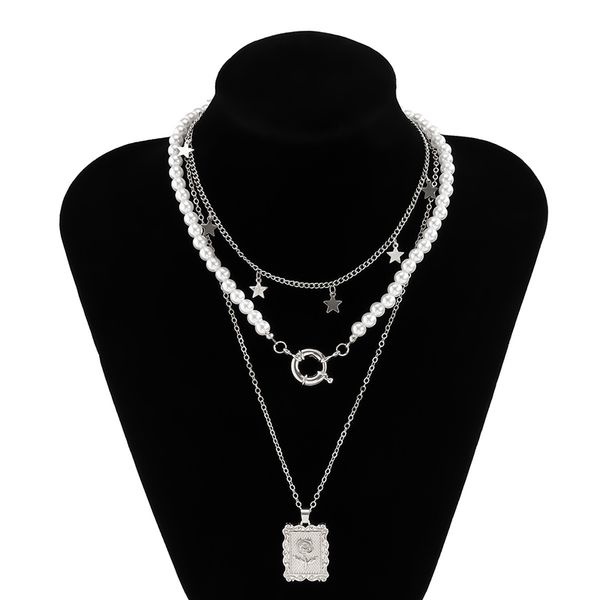 creative diamond pendant necklaces retro simple chains stitching pearl inlaid with diamond rose tag clavicle chain dinner party neck jewelry, Silver
creative diamond pendant necklaces retro simple chains stitching pearl inlaid with diamond rose tag clavicle chain dinner party neck jewelry, Silver