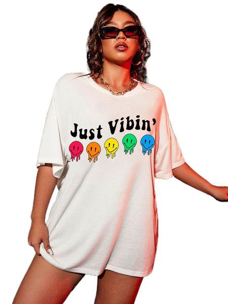 plus expression & letter print drop shoulder tee a93w#, Black
plus expression & letter print drop shoulder tee a93w#, Black