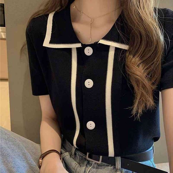 women's polos polo neck ice silk knitted net red short sleeve t-shirt women's summer striped loose inner bottom shirt fashion pgfn, White
women's polos polo neck ice silk knitted net red short sleeve t-shirt women's summer striped loose inner bottom shirt fashion pgfn, White