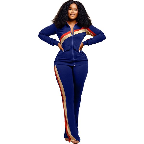 womens casual tracksuits two piece outfits stripe patchwork long sleeve sweat suit pants sets, Gray
womens casual tracksuits two piece outfits stripe patchwork long sleeve sweat suit pants sets, Gray