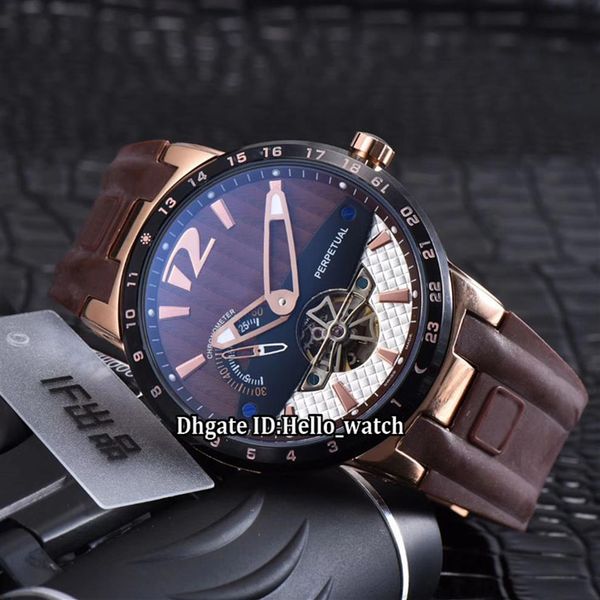 new 42mm executive el toro brown dial tourbillon automatic movement mens watch rose gold case black bezel rubber strap gents276r, Slivery;brown
new 42mm executive el toro brown dial tourbillon automatic movement mens watch rose gold case black bezel rubber strap gents276r, Slivery;brown