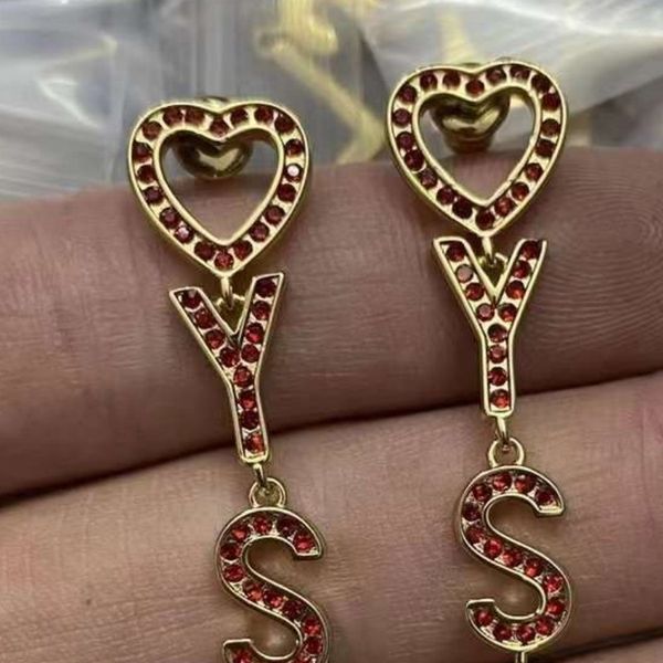 brand designer earrings chandelier new love pendant with red diamonds luxurys designer stud earrings ladies party wedding jewelry gift sl, Silver
brand designer earrings chandelier new love pendant with red diamonds luxurys designer stud earrings ladies party wedding jewelry gift sl, Silver