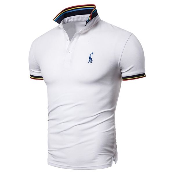 drop summer cotton polo men solid deer embroidery short sleeve shirt fashion giraffe s shirts 220606, White;black
drop summer cotton polo men solid deer embroidery short sleeve shirt fashion giraffe s shirts 220606, White;black