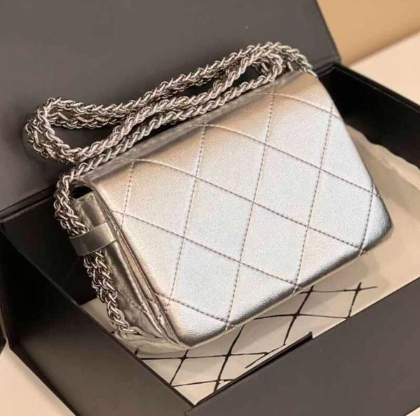 tz 18cm women glitter crossbody designer bags flap silver cowhide classic handbags silver-tone metal chains timeless diamond quilting should
tz 18cm women glitter crossbody designer bags flap silver cowhide classic handbags silver-tone metal chains timeless diamond quilting should