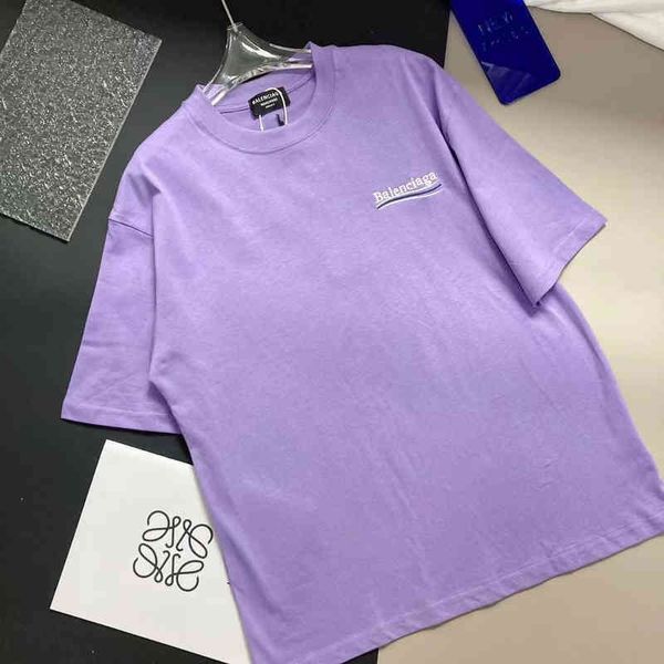 2022 designer bal t shirt new loose round neck taro purple embroidered wave cola short sleeve 0tp3, White;black
2022 designer bal t shirt new loose round neck taro purple embroidered wave cola short sleeve 0tp3, White;black