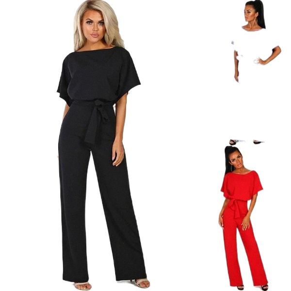 women's jumpsuits & rompers elegant women jumpsuit romper wide leg work office ladies short sleeve high waist autumn g2ul#, Black;white
women's jumpsuits & rompers elegant women jumpsuit romper wide leg work office ladies short sleeve high waist autumn g2ul#, Black;white