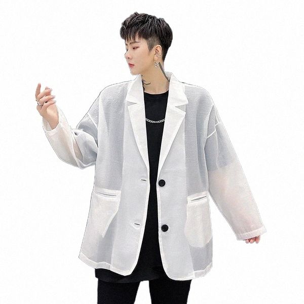 men's suits & blazers casual loose jacket see-through single breasted sunscreen cotton linen coat black white b754#, White;black
men's suits & blazers casual loose jacket see-through single breasted sunscreen cotton linen coat black white b754#, White;black