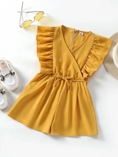 toddler girls ruffle trim bow front romper she, Blue
toddler girls ruffle trim bow front romper she, Blue