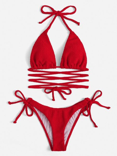 plain textured halter triangle bikini swimsuit x02i#, White;black
plain textured halter triangle bikini swimsuit x02i#, White;black