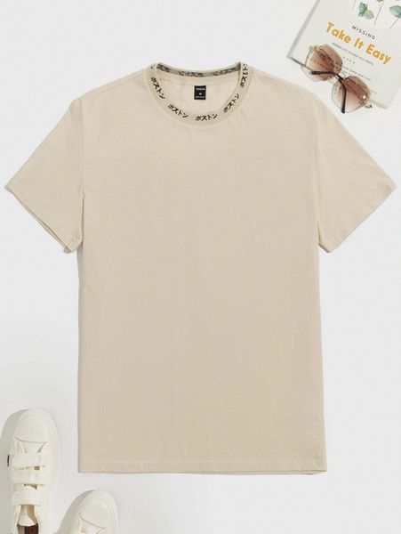 men japanese print neck tee y1gn#, White;black
men japanese print neck tee y1gn#, White;black