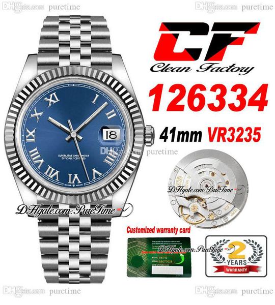 clean cf date 41mm 126334 vr3235 automatic mens watch blue dial roman markers 904l jubileesteel bracelet same serial card super edition watc, Slivery;brown
clean cf date 41mm 126334 vr3235 automatic mens watch blue dial roman markers 904l jubileesteel bracelet same serial card super edition watc, Slivery;brown