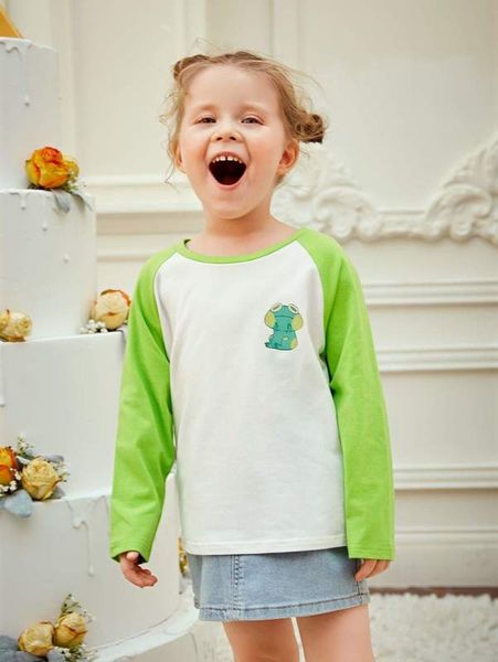 x jospresso toddler girls cartoon graphic contrast raglan sleeve tee she, Blue 
x jospresso toddler girls cartoon graphic contrast raglan sleeve tee she, Blue