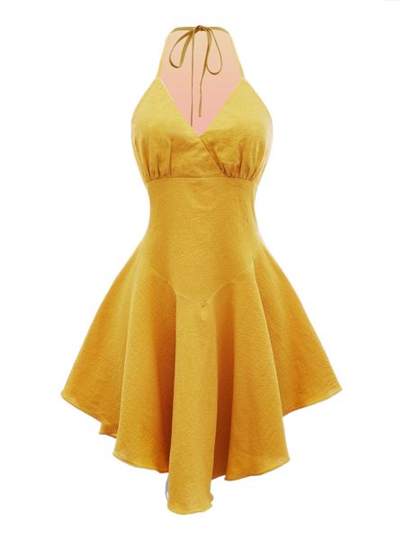 ruched bust asymmetrical hem halter dress c9za#, Black;gray
ruched bust asymmetrical hem halter dress c9za#, Black;gray