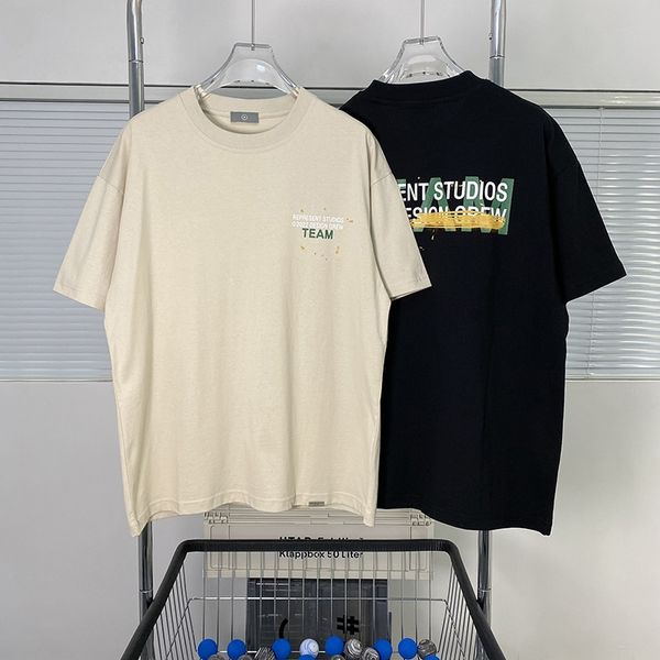 2022 tee high street short sleeve black letter print loose round neck men's women's t-shirt, White;black
2022 tee high street short sleeve black letter print loose round neck men's women's t-shirt, White;black