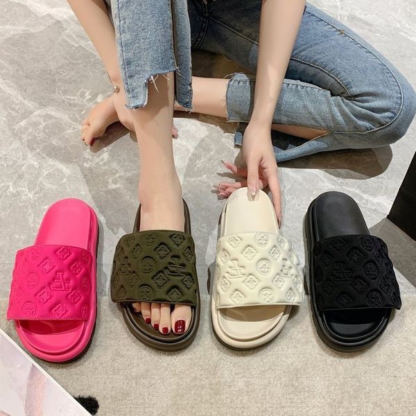 embossed bread slippers women's summer 2022 new velcro thick bottom printing lazy people wear a line of sandals outside, Black
embossed bread slippers women's summer 2022 new velcro thick bottom printing lazy people wear a line of sandals outside, Black