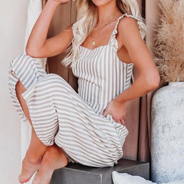women's jumpsuits & rompers striped pleated spaghetti strap women's jumpsuit ruffled lace up backless female 2022 summer lady caus, Black;white
women's jumpsuits & rompers striped pleated spaghetti strap women's jumpsuit ruffled lace up backless female 2022 summer lady caus, Black;white