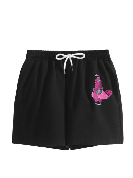 x ashi cartoon graphic track shorts i5fm#, White;black
