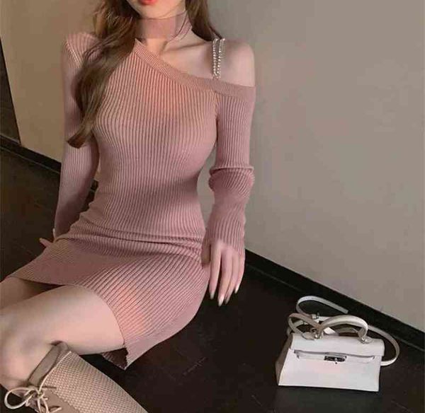 off-the-shoulder halter neck tight-fitting long-sleeved knitted dress 2022 spring autumn clothes luxury ladies short dress t220804, Black;gray
off-the-shoulder halter neck tight-fitting long-sleeved knitted dress 2022 spring autumn clothes luxury ladies short dress t220804, Black;gray