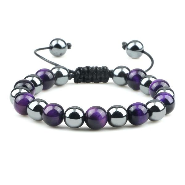 beaded strands luxury men braided bracelet purple tiger eye natural stone hematite beads bracelets bangles women fashion jewelry, Black
beaded strands luxury men braided bracelet purple tiger eye natural stone hematite beads bracelets bangles women fashion jewelry, Black