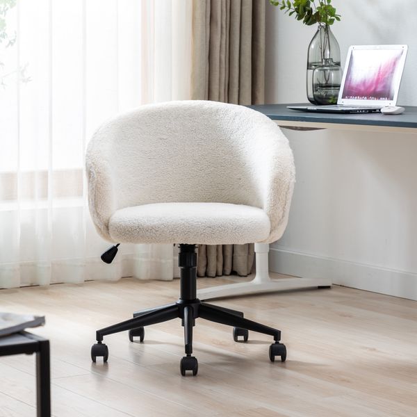 hengming desk chair faux fur task chair,modern cute accent armchair swivel makeup stool for bedroom, white
hengming desk chair faux fur task chair,modern cute accent armchair swivel makeup stool for bedroom, white