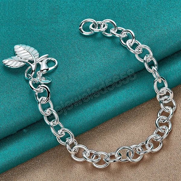 925 sterling silver leaves pendant bracelet chain for women man wedding engagement party jewelry, Golden;silver
925 sterling silver leaves pendant bracelet chain for women man wedding engagement party jewelry, Golden;silver