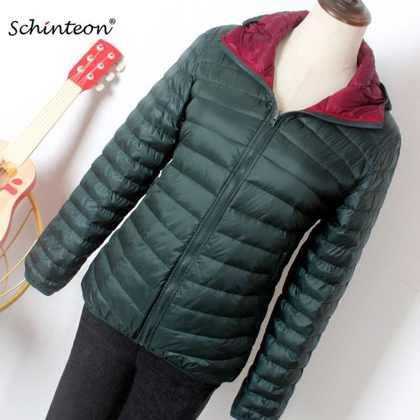 schinteon s7xl light ultra down jacket double sided wearing with hood coat casual spring autumn outwear for women 201103, Black
schinteon s7xl light ultra down jacket double sided wearing with hood coat casual spring autumn outwear for women 201103, Black