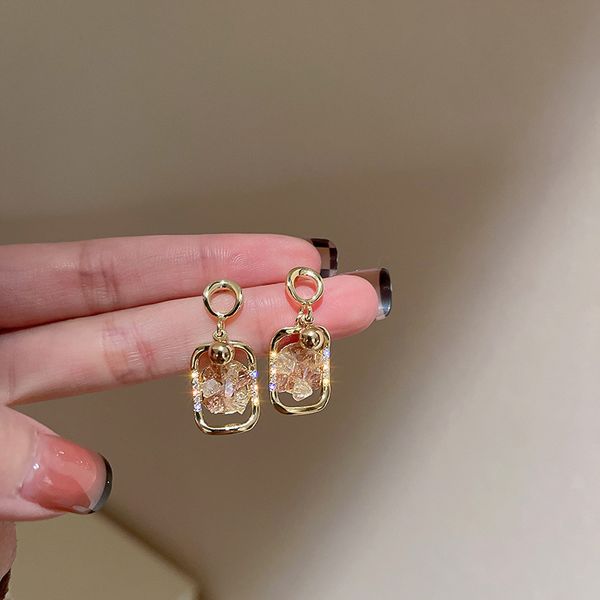 925 silver needle geometric square hollow earrings korean ins special interest light luxury earrings graceful personality online influencer, Golden
925 silver needle geometric square hollow earrings korean ins special interest light luxury earrings graceful personality online influencer, Golden