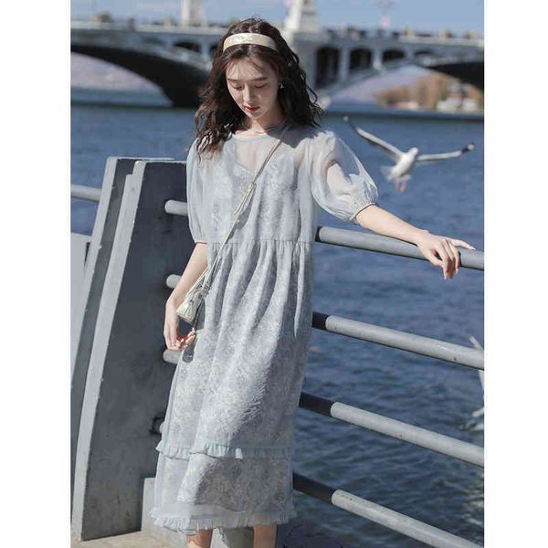 casual dresses gao quality french floral dress fairy spring 2022 long skirt holiday p49r, Black;gray
casual dresses gao quality french floral dress fairy spring 2022 long skirt holiday p49r, Black;gray