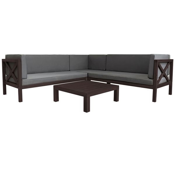 4 pieces wood structure x-back sofa set outdoor patio with gray cushion exotic design water-resistant and uv protected texture
4 pieces wood structure x-back sofa set outdoor patio with gray cushion exotic design water-resistant and uv protected texture