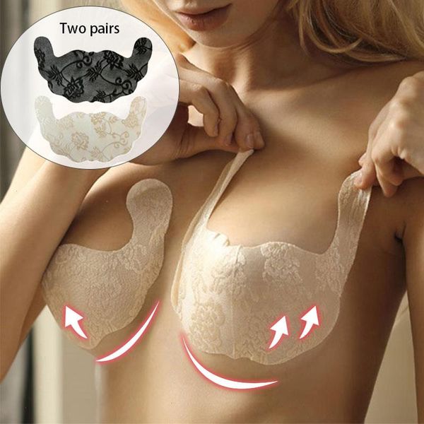 2 pairs women self adhesive bra strapless invisible breast lift tape lace stick gel u shape plus size push up, Red;black
2 pairs women self adhesive bra strapless invisible breast lift tape lace stick gel u shape plus size push up, Red;black