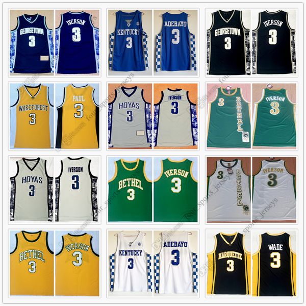 ncaa basketball jersey 3 allen iverson bam adebayo chris paul dwyane wade grayson allen liangelo ball jerseys, Black;red
ncaa basketball jersey 3 allen iverson bam adebayo chris paul dwyane wade grayson allen liangelo ball jerseys, Black;red