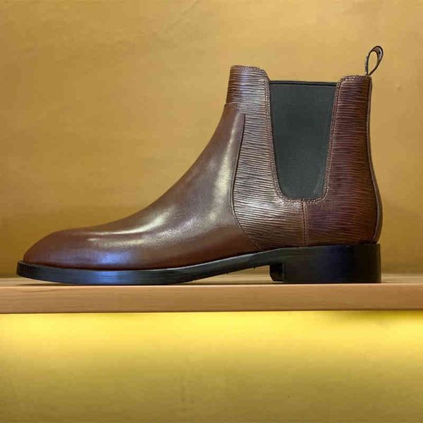 dress shoes men's chelsea business leather shoes handmade layer pointed martin boots, Black
dress shoes men's chelsea business leather shoes handmade layer pointed martin boots, Black