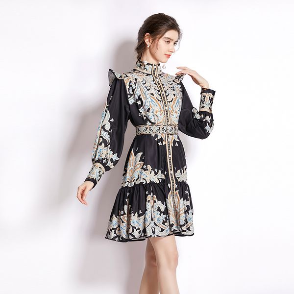 lantern sleeve printed classic shirt dress woman designer spring autumn lapel single-breasted slim a-line dresses 2022 runway women clothes, Black;gray
lantern sleeve printed classic shirt dress woman designer spring autumn lapel single-breasted slim a-line dresses 2022 runway women clothes, Black;gray