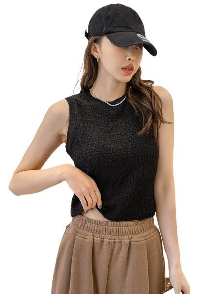 dazy solid textured tank 183i#, White