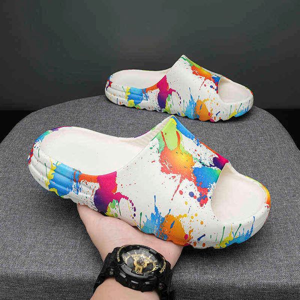 graffiti camouflage beac men stepping on shit feeling fashionable slip on shoes 2022 summer new eva slippers sandals t220728, Black
graffiti camouflage beac men stepping on shit feeling fashionable slip on shoes 2022 summer new eva slippers sandals t220728, Black