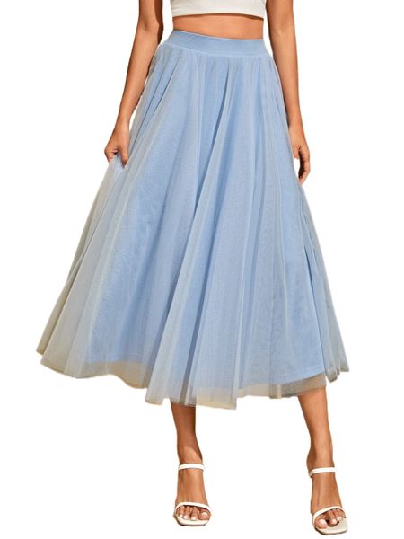 high waist mesh flare skirt h0gt#, Black 
high waist mesh flare skirt h0gt#, Black