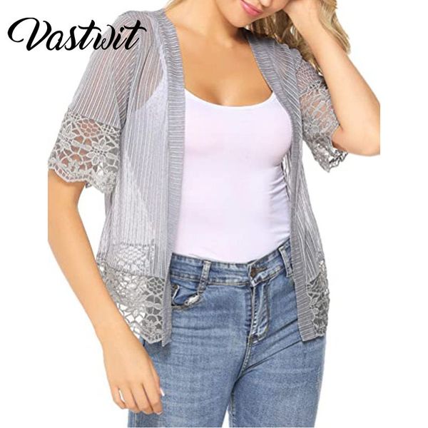 women's casual lace crochet cardigan short sleeve transparent blouse jacket 220719, Black;brown
women's casual lace crochet cardigan short sleeve transparent blouse jacket 220719, Black;brown