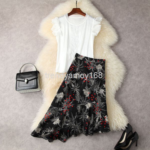 women's two piece pants spring and summer women's dress exotic butterfly embroidery belly covering + high waist jacquard asymmetri, White
women's two piece pants spring and summer women's dress exotic butterfly embroidery belly covering + high waist jacquard asymmetri, White