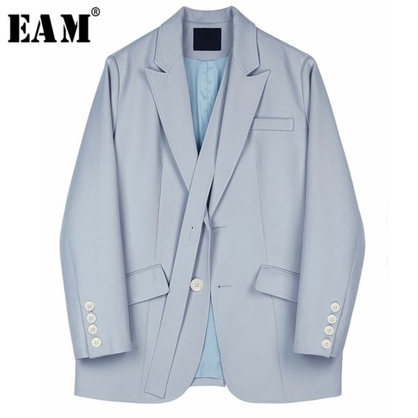 eam women blue brief stitch big size blazer new lapel long sleeve loose fit jacket fashion spring autumn 2020 lj201021, White;black
eam women blue brief stitch big size blazer new lapel long sleeve loose fit jacket fashion spring autumn 2020 lj201021, White;black