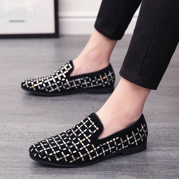 fte dress shoes men italian loafers rhinestone leather shoes slip on designer hair stylist nightclub casual zapatos de hombre, Black
fte dress shoes men italian loafers rhinestone leather shoes slip on designer hair stylist nightclub casual zapatos de hombre, Black