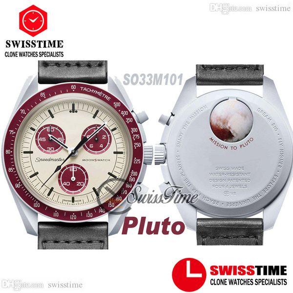 bioceramic moonswatch swiss quqrtz chronograph mens watch so33m101 mission to pluto real light cool grey ceramic burgundy nylon with box sup, Slivery;brown
bioceramic moonswatch swiss quqrtz chronograph mens watch so33m101 mission to pluto real light cool grey ceramic burgundy nylon with box sup, Slivery;brown