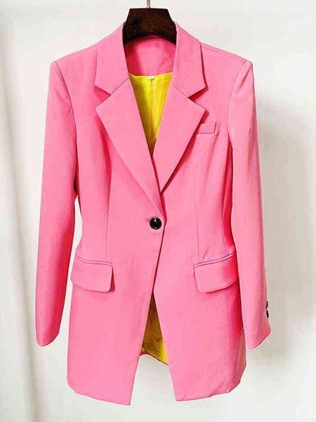 suit high street 2022 stylish designer jacket women pink single button h, White;black
suit high street 2022 stylish designer jacket women pink single button h, White;black